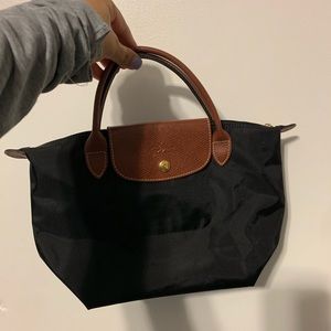 Longchamp - SM Le Pliage Top Handle BLK